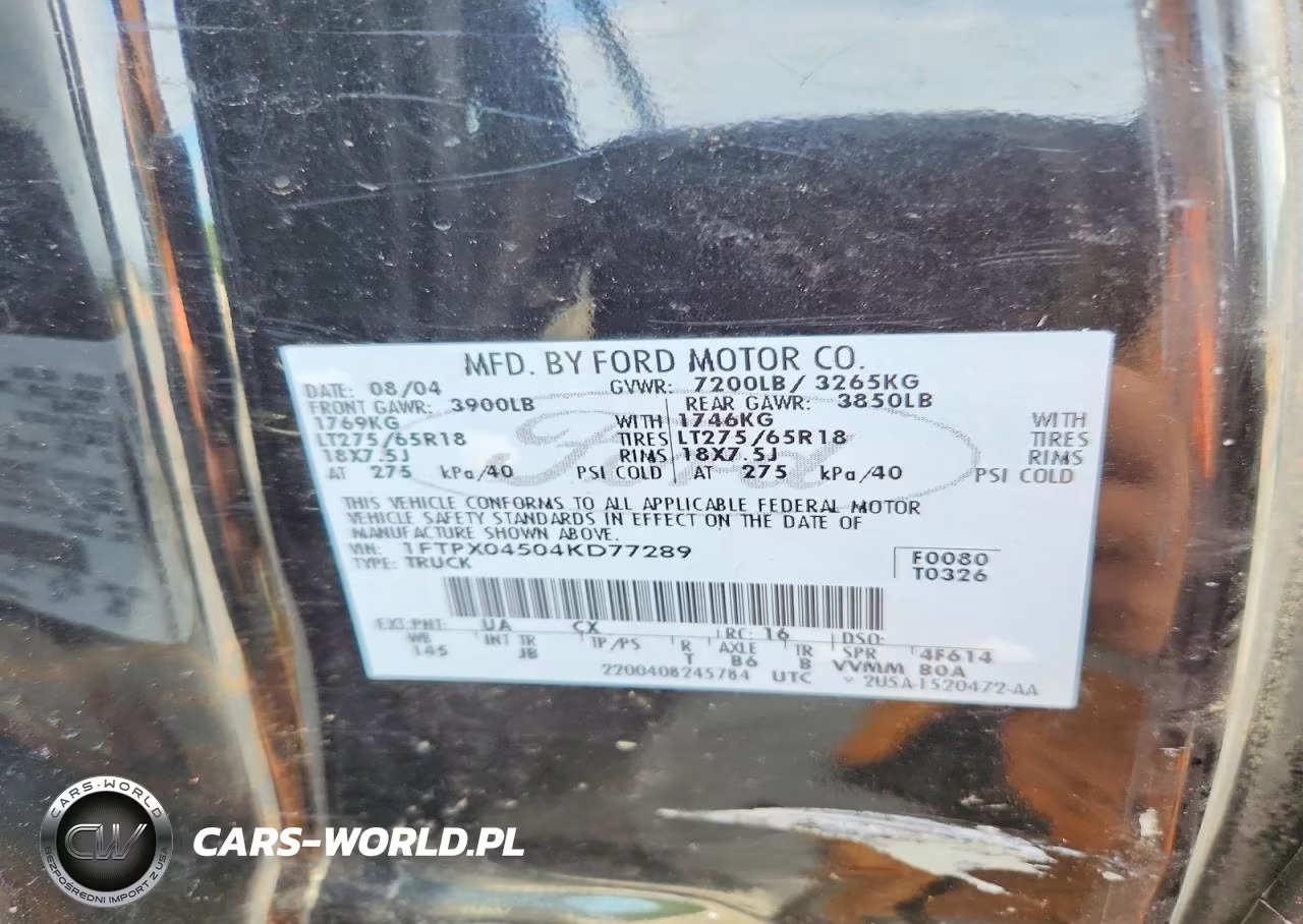 2004 Ford F150 VIN:1FTPX04504KD77289 - 12