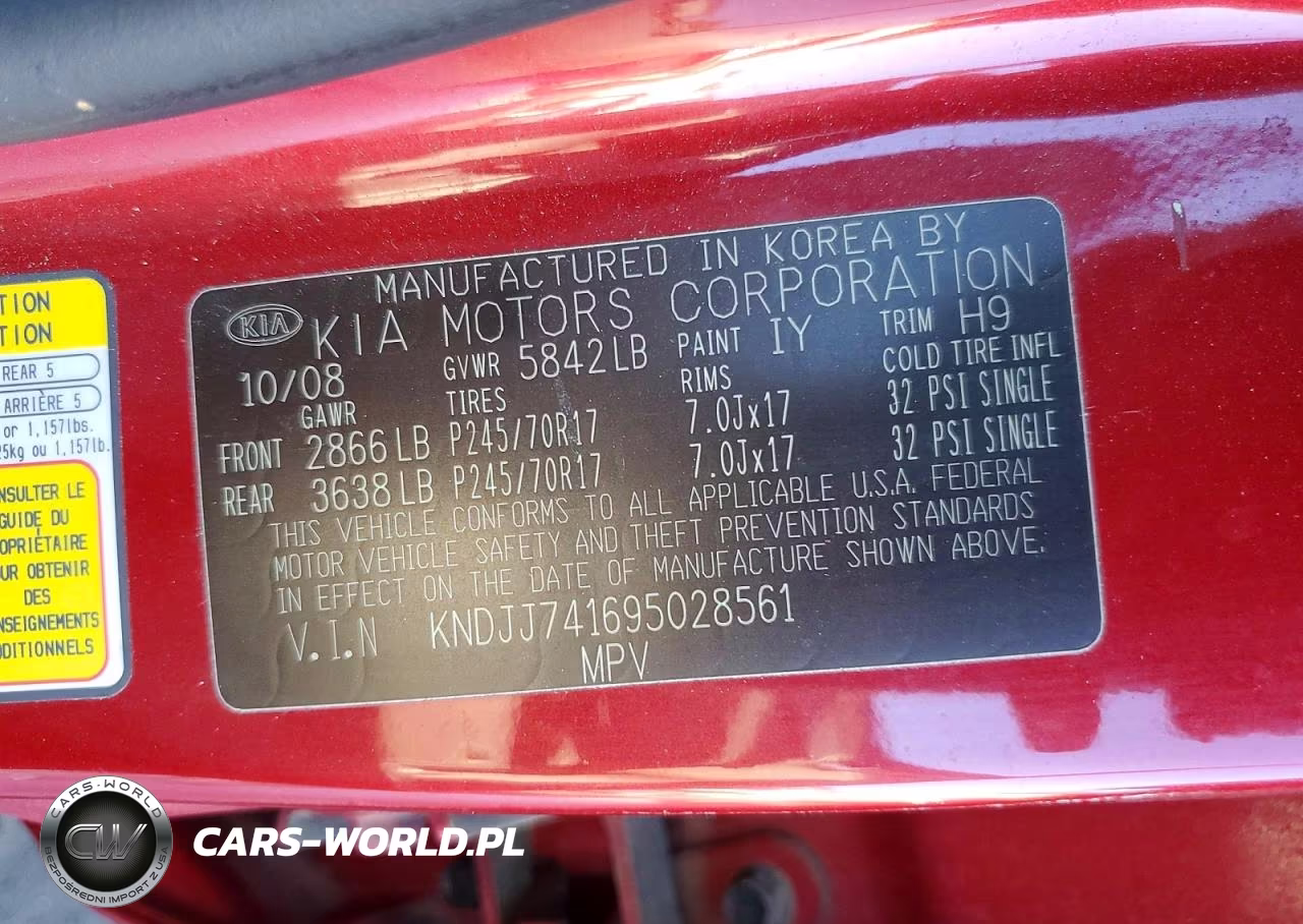 2009 Kia Borrego Lx VIN:KNDJJ741695028561 - 13