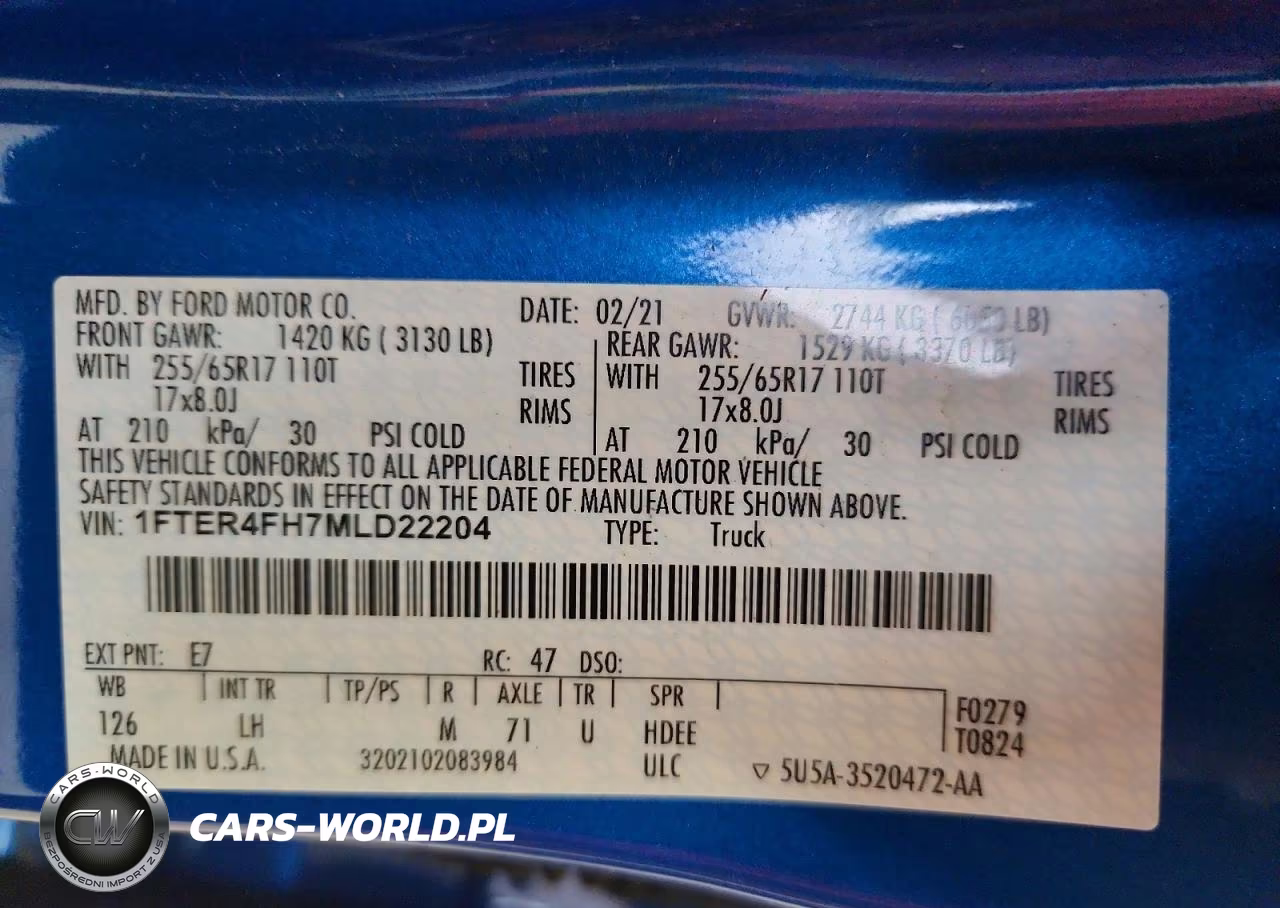 2021 Ford Ranger Xl VIN:1FTER4FH7MLD22204 - 13