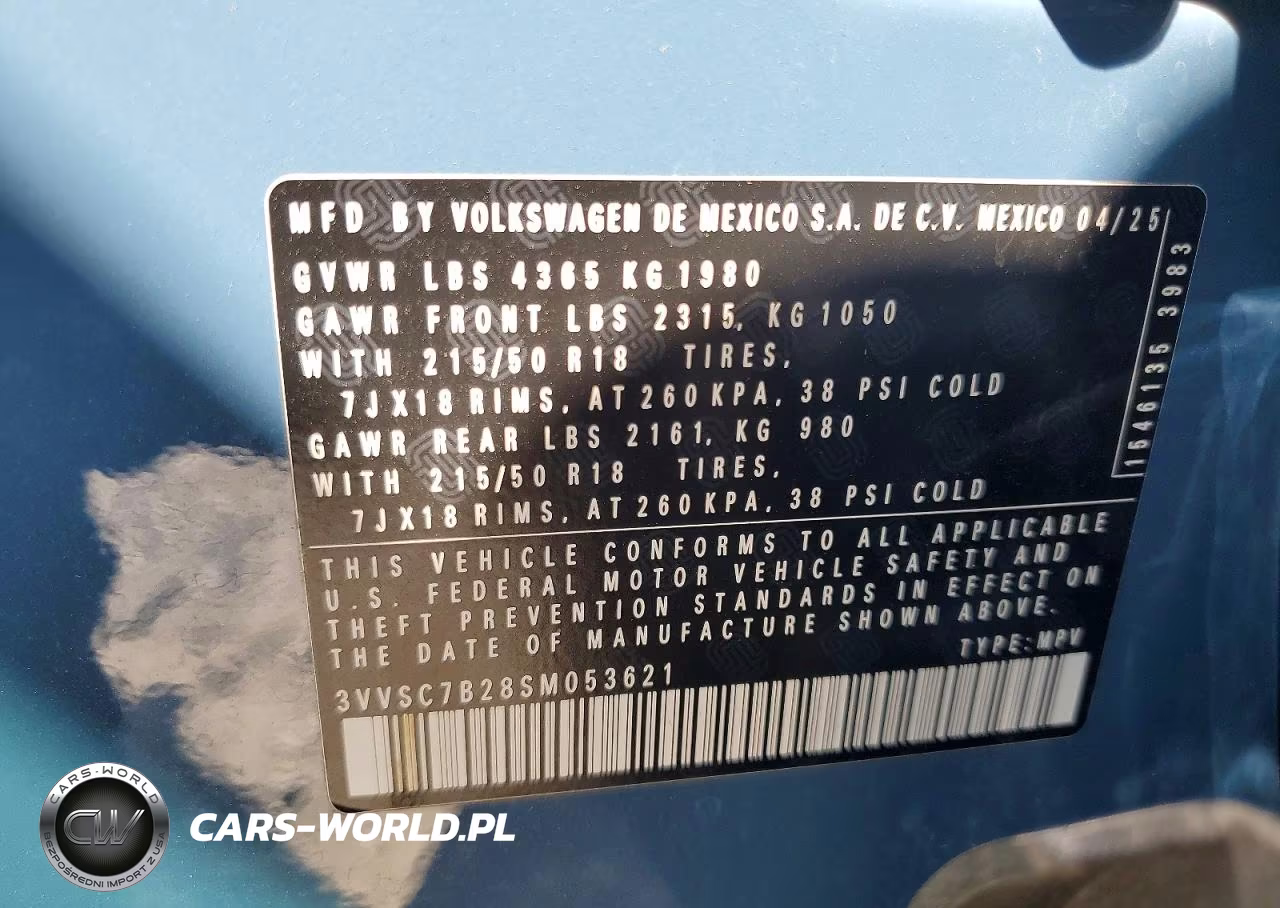 2025 Volkswagen Taos Se VIN:3VVSC7B28SM053621 - 14