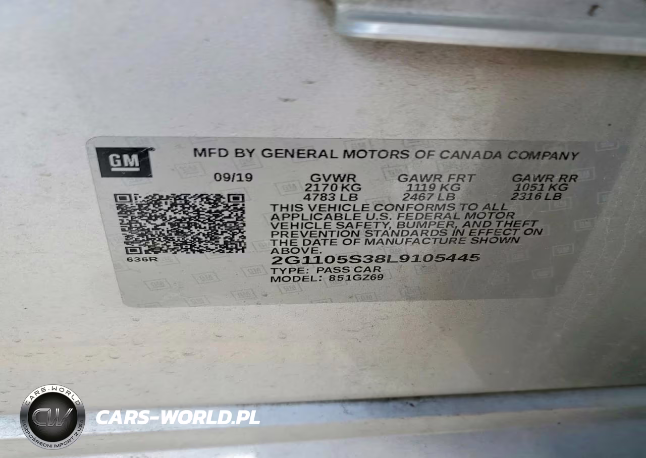2020 Chevrolet Impala Premier VIN:2G1105S38L9105445 - 12