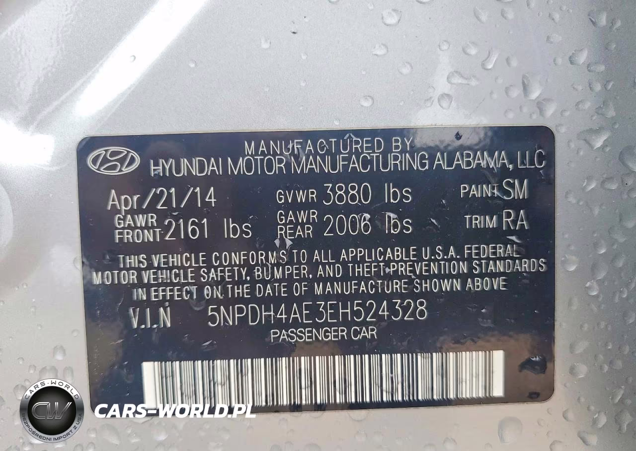 2014 Hyundai Elantra Se VIN:5NPDH4AE3EH524328 - 13