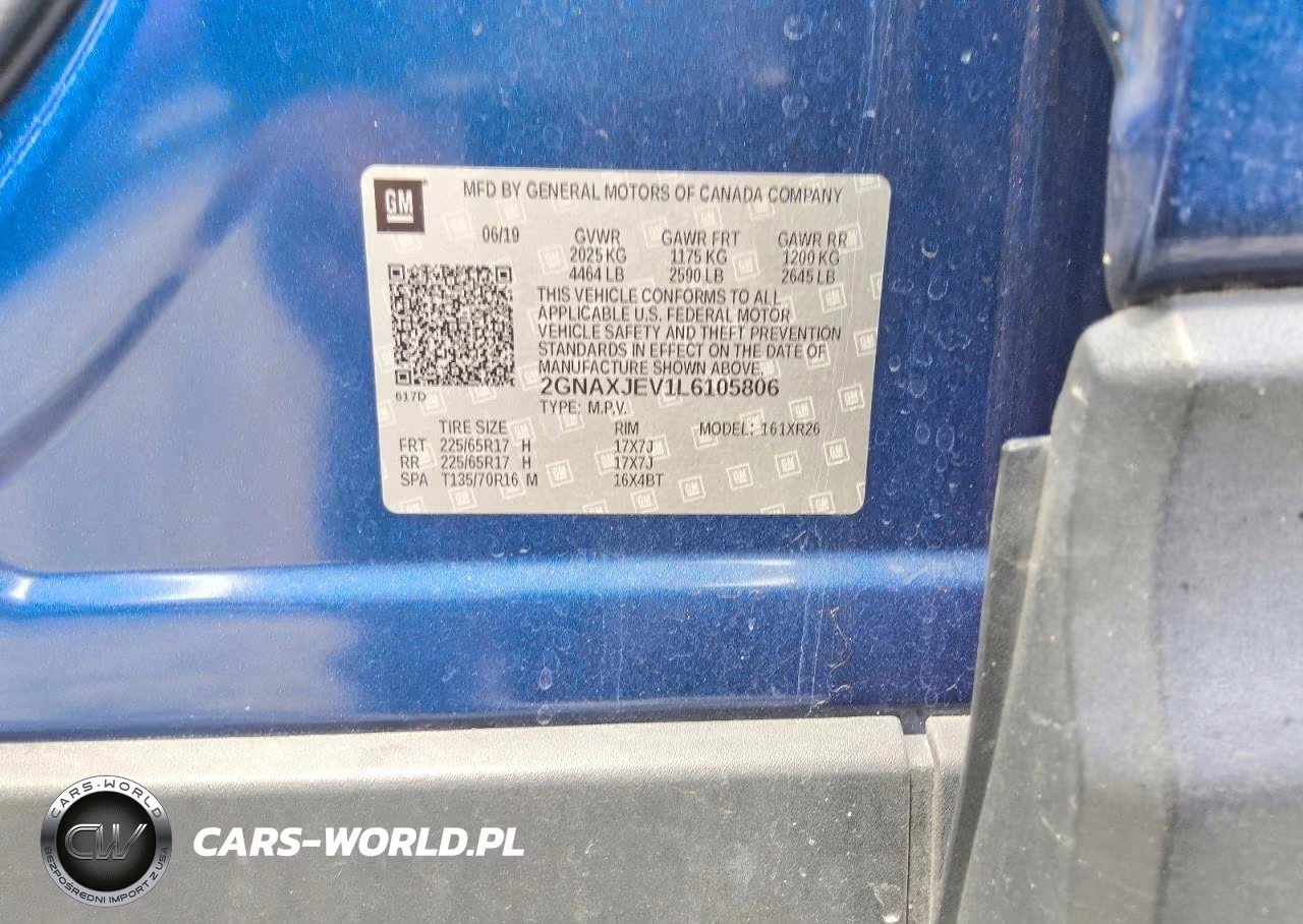 2020 Chevrolet Equinox Lt VIN:2GNAXJEV1L6105806 - 13