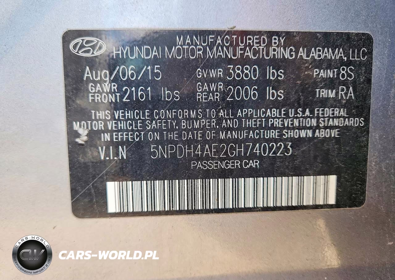 2016 Hyundai Elantra Se VIN:5NPDH4AE2GH740223 - 12
