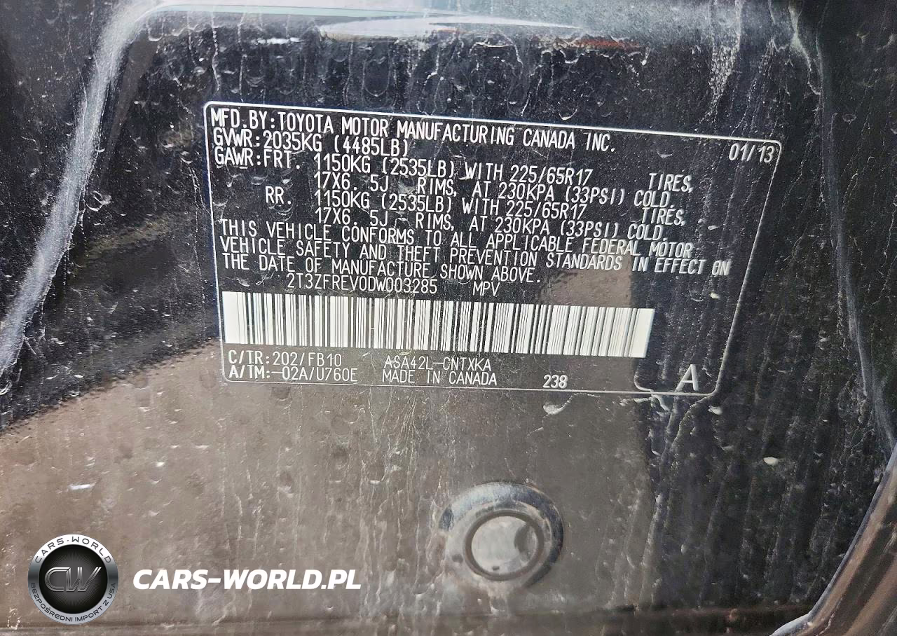 2013 Toyota Rav4 Le VIN:2T3ZFREV0DW003285 - 13