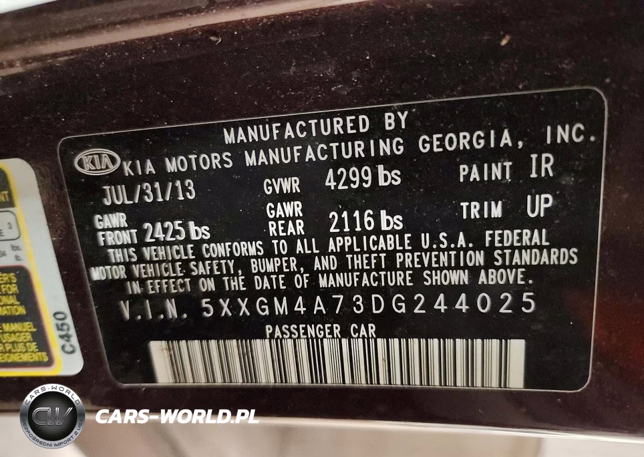 2013 Kia Optima Lx VIN:5XXGM4A73DG244025 - 12