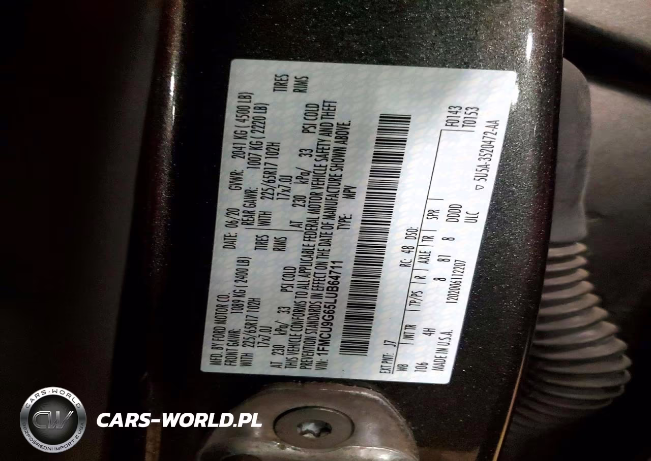2020 Ford Escape Se VIN:1FMCU9G65LUB64711 - 13