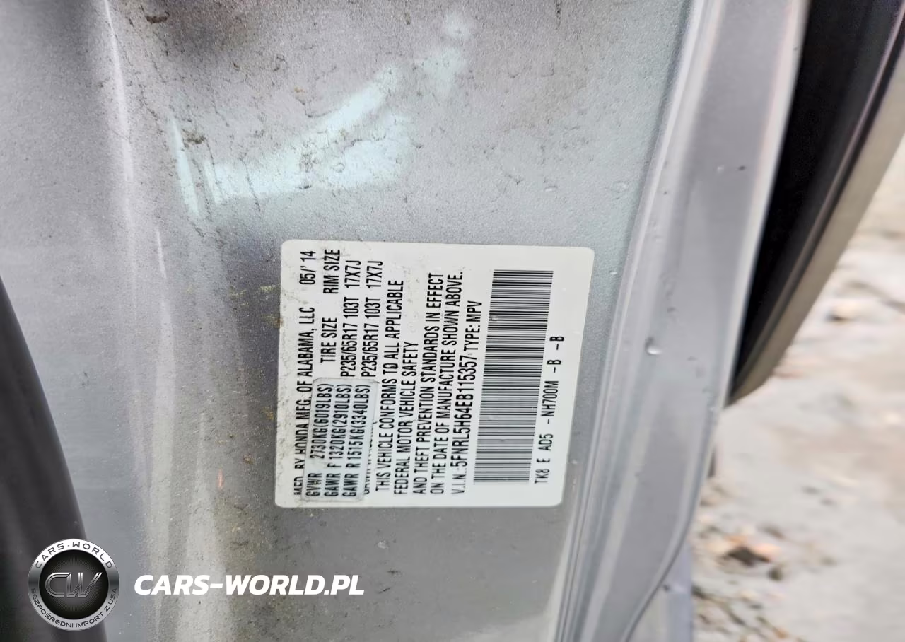2014 Honda Odyssey Exl VIN:5FNRL5H64EB115357 - 14