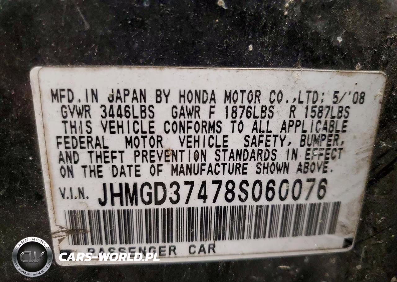 2008 Honda Fit VIN:JHMGD37478S060076 - 12
