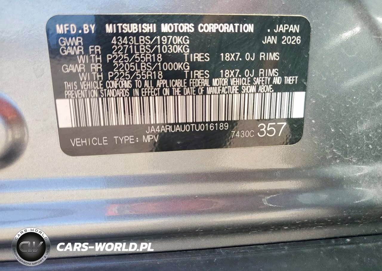 2026 Mitsubishi Outlander Sport 2.0 Es-2.0 Le-2.0 Ralliart-2.0 S-2.0 Se-2.0 Trail Edition VIN:JA4ARUAU0TU016189 - 13