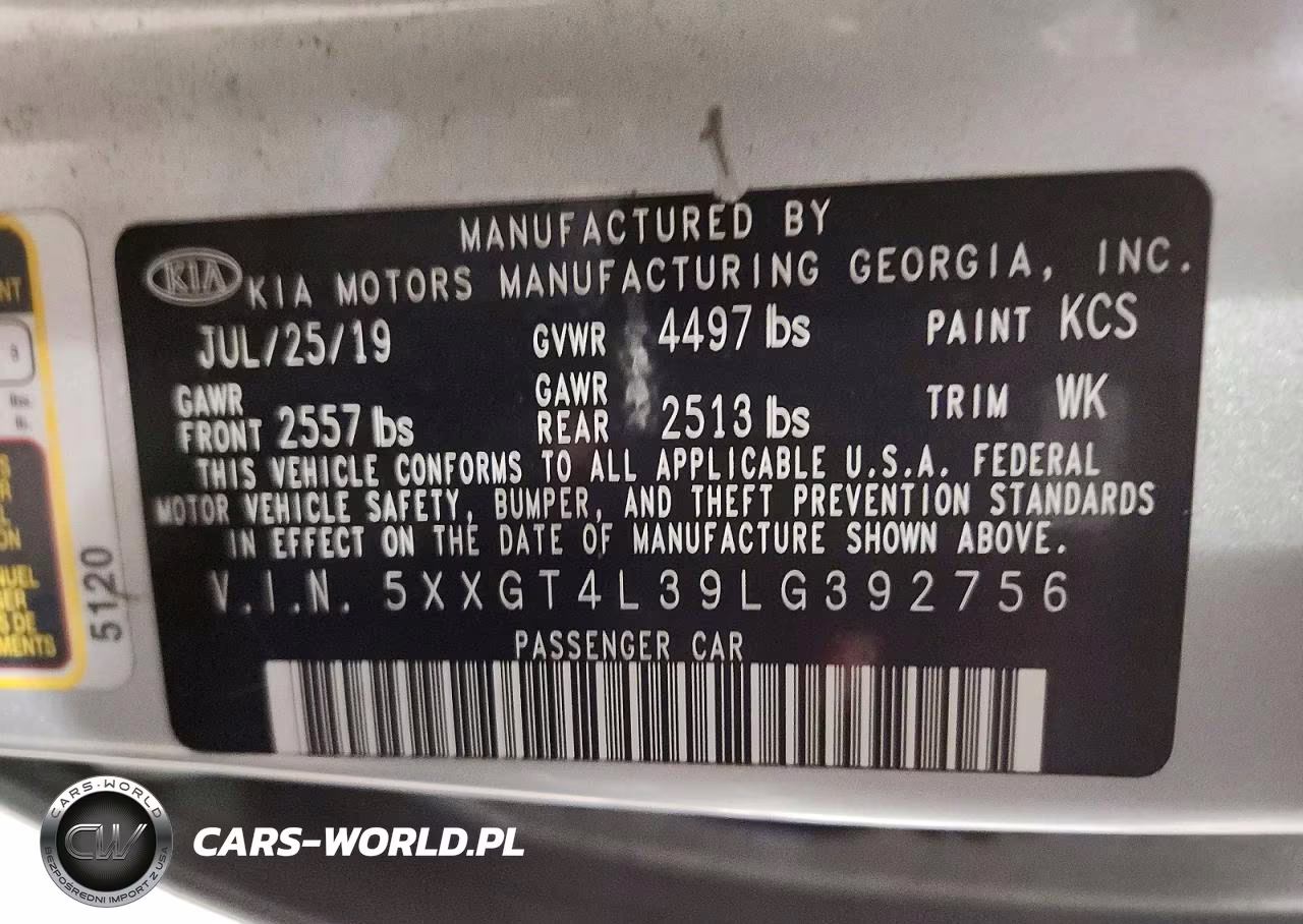 2020 Kia Optima Lx VIN:5XXGT4L39LG392756 - 13