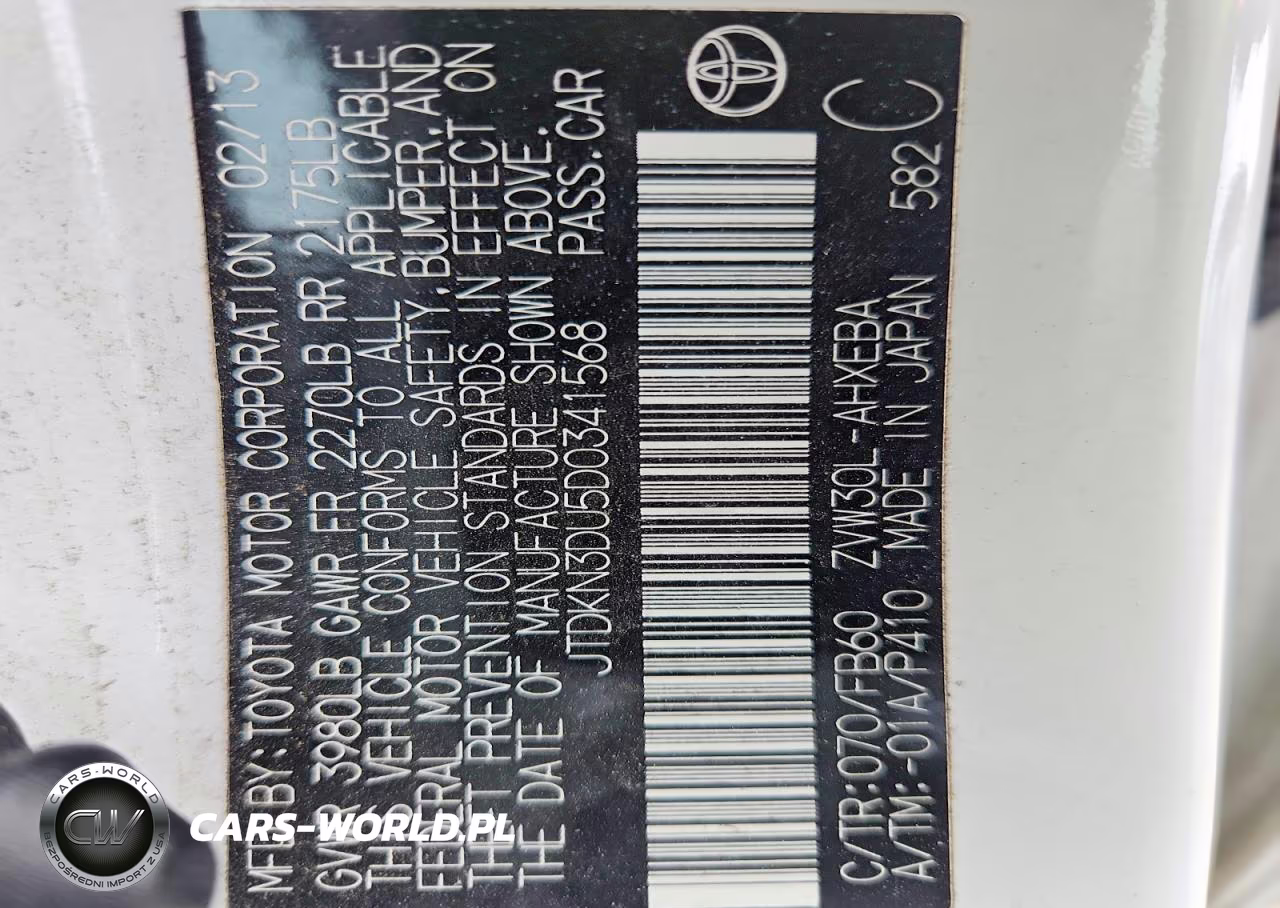 2013 Toyota Prius Two VIN:JTDKN3DU5D0341568 - 12