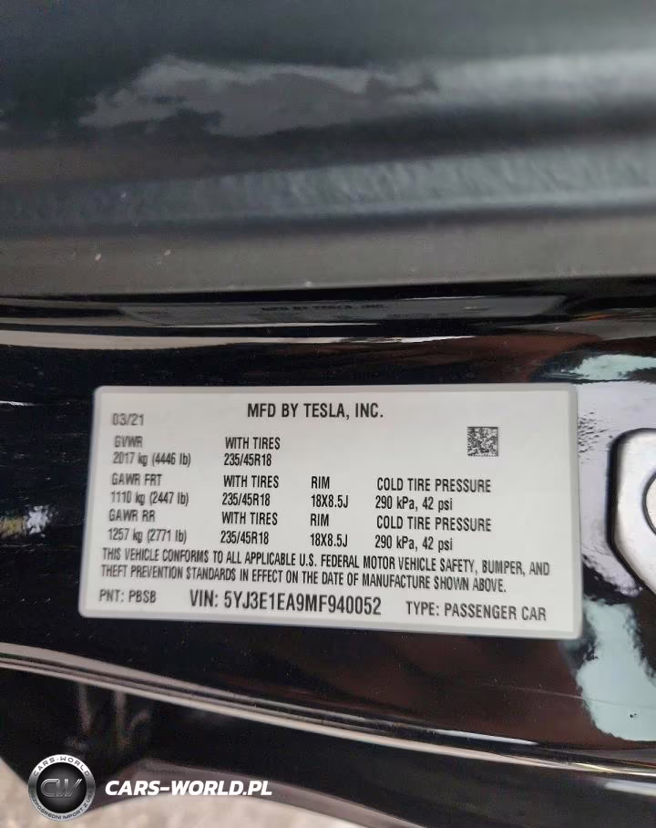 2021 Tesla Model 3 VIN:5YJ3E1EA9MF940052 - 13
