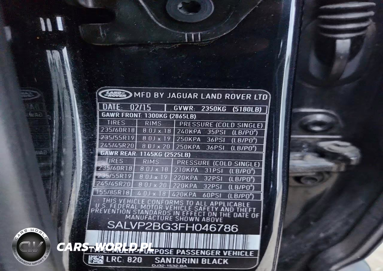 2015 Land Rover Range Rover Evoque Pure Plus VIN:SALVP2BG3FH046786 - 13