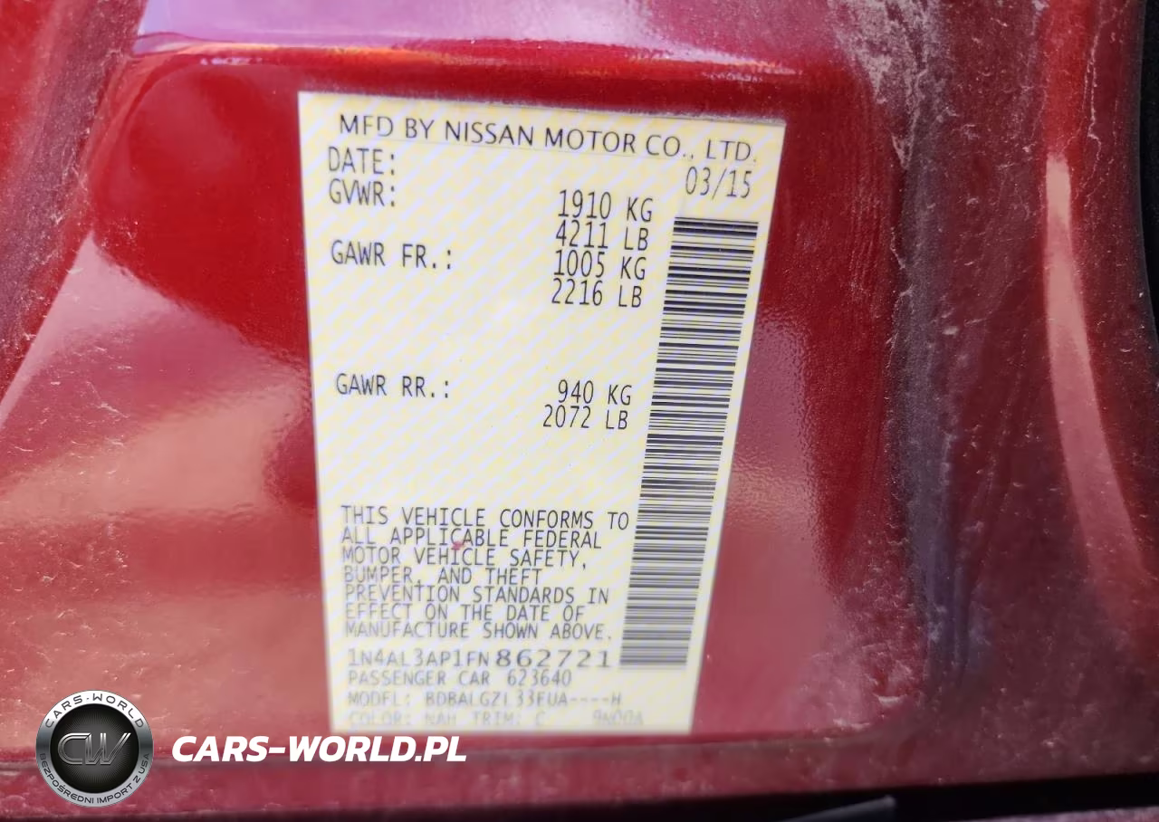 2015 Nissan Altima 2.5 VIN:1N4AL3AP1FN862721 - 12