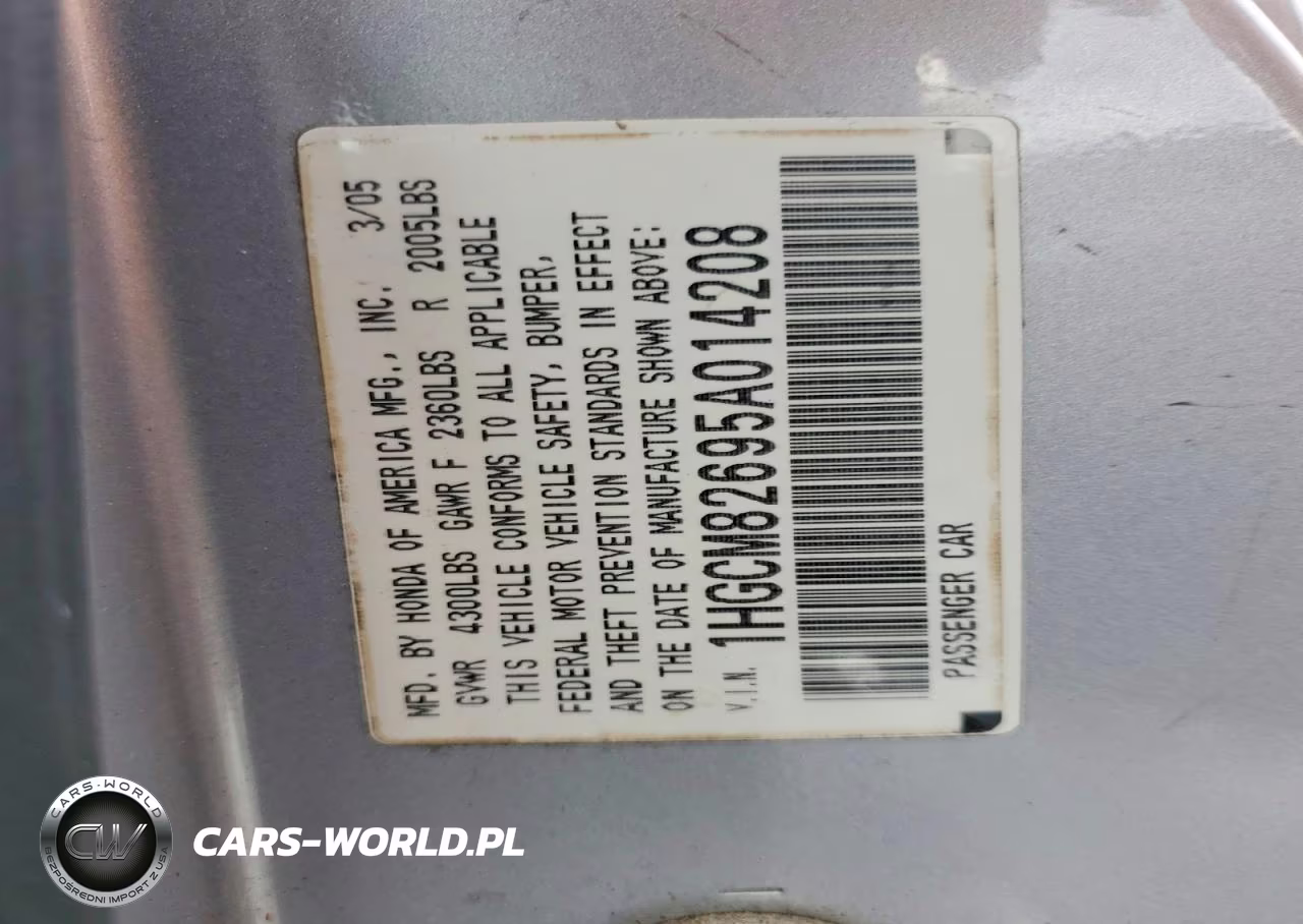 2005 Honda Accord Ex VIN:1HGCM82695A014208 - 12