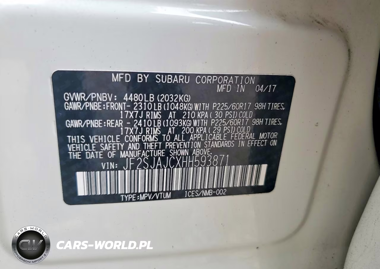 2017 Subaru Forester 2.5I Limited VIN:JF2SJAJCXHH593871 - 13
