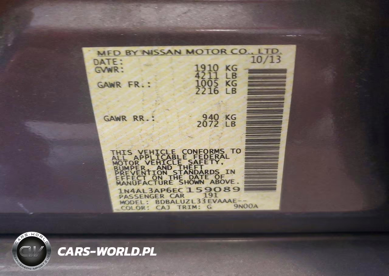 2014 Nissan Altima 2.5 Sv VIN:1N4AL3AP6EC159089 - 12