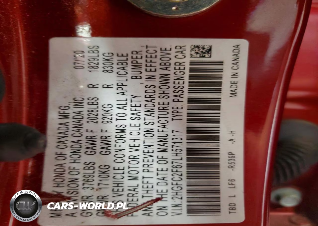 2020 Honda Civic Lx VIN:2HGFC2F67LH571317 - 12