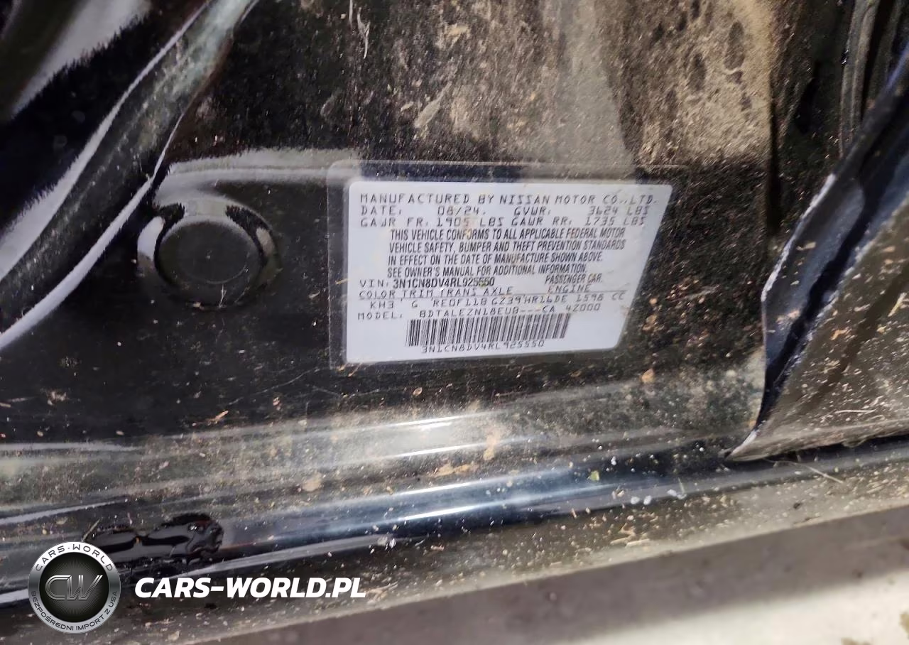 2024 Nissan Versa S VIN:3N1CN8DV4RL925550 - 12