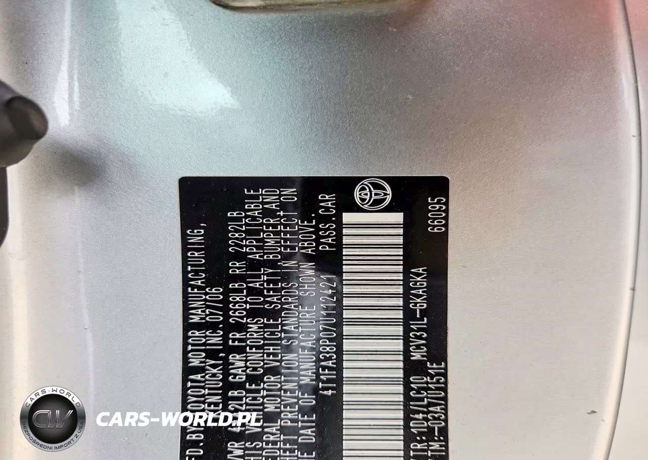 2007 Toyota Camry Solara Sle V6 VIN:4T1FA38P07U112421 - 12