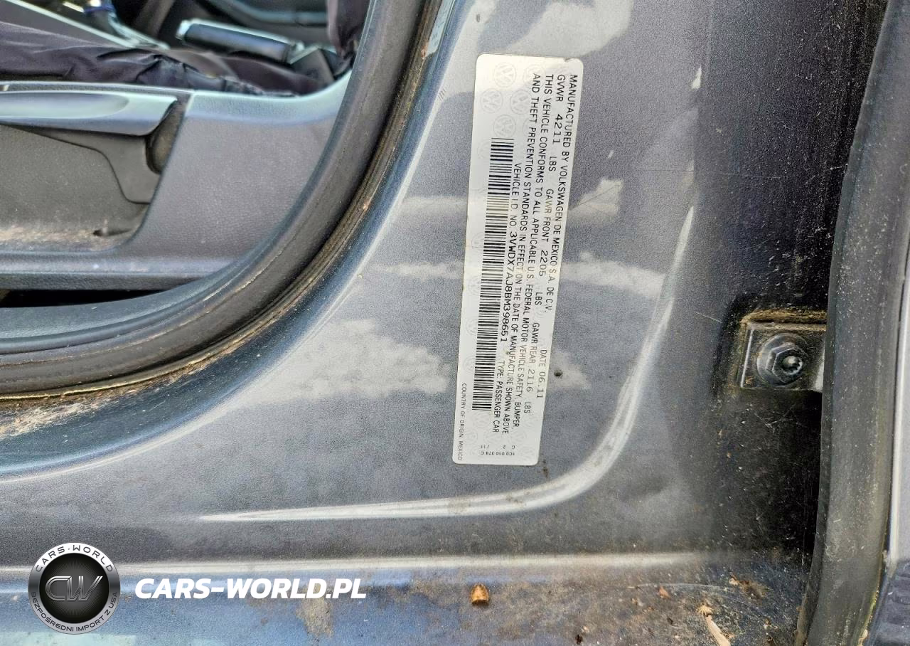 2011 Volkswagen Jetta Se VIN:3VWDX7AJ8BM398651 - 12