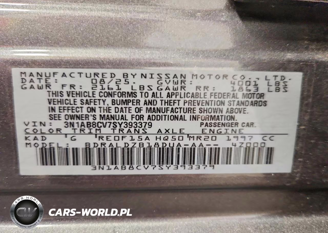 2025 Nissan Sentra Sv VIN:3N1AB8CV7SY393379 - 12