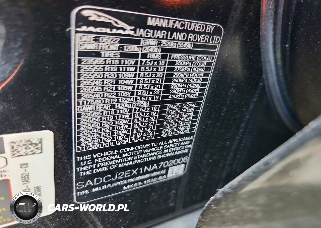 2022 Jaguar F-Pace S VIN:SADCJ2EX1NA702006 - 12