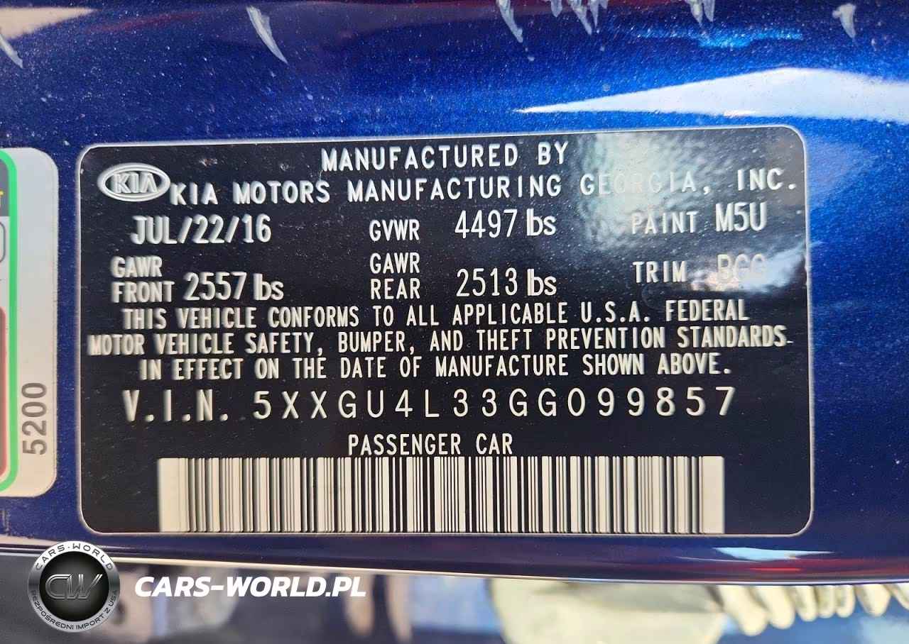 2016 Kia Optima Ex VIN:5XXGU4L33GG099857 - 12