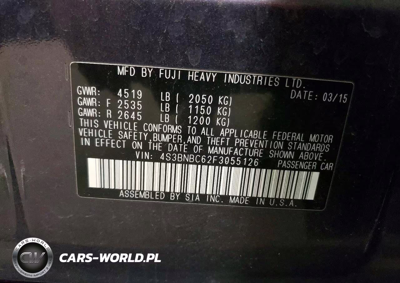 2015 Subaru Legacy 2.5I Premium VIN:4S3BNBC62F3055126 - 12
