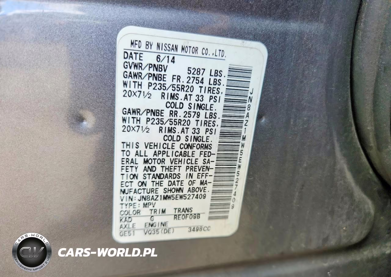 2014 Nissan Murano Le VIN:JN8AZ1MW5EW527409 - 13