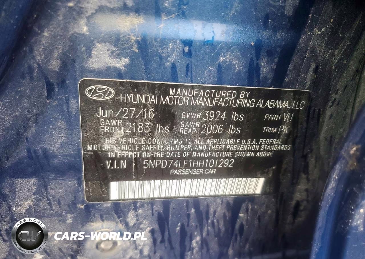 2017 Hyundai Elantra Se VIN:5NPD74LF1HH101292 - 12