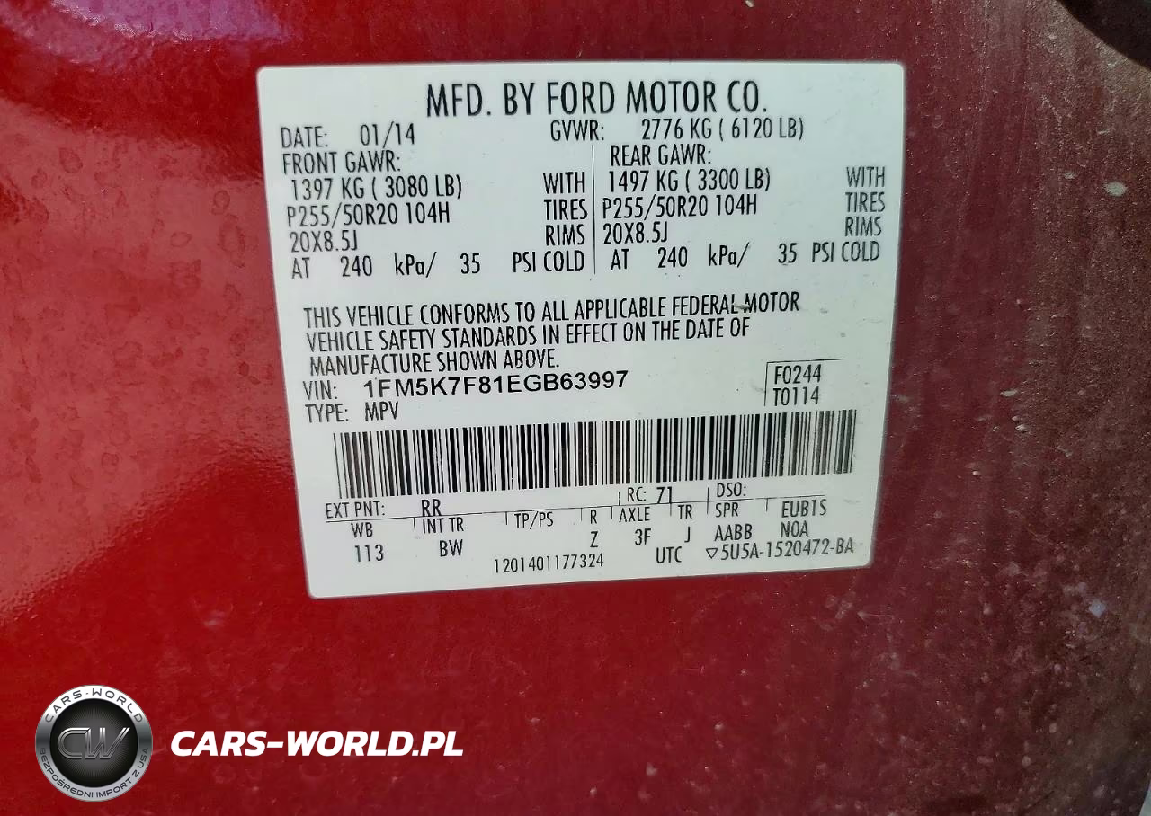 2014 Ford Explorer Limited VIN:1FM5K7F81EGB63997 - 13