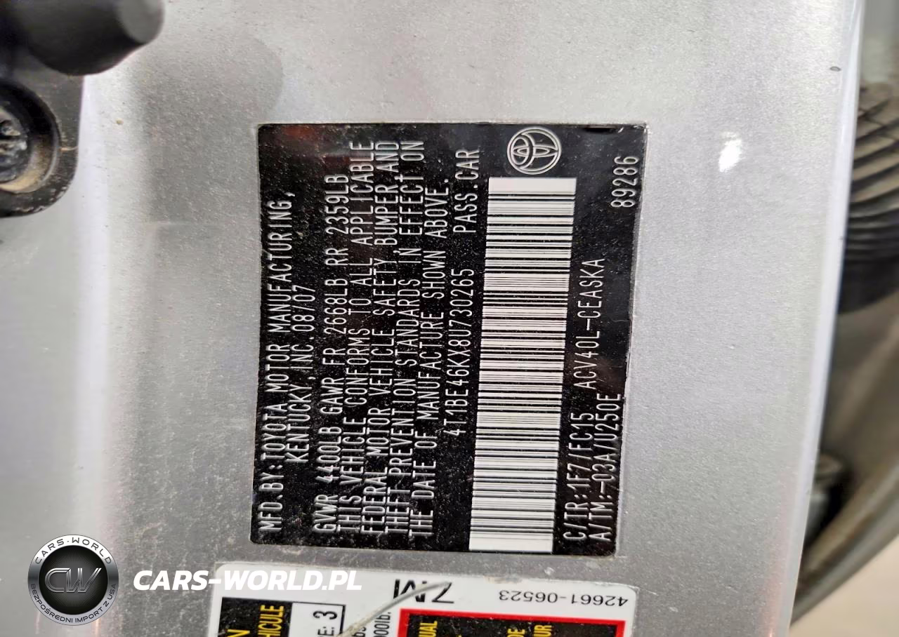 2008 Toyota Camry Se VIN:4T1BE46KX8U730265 - 12