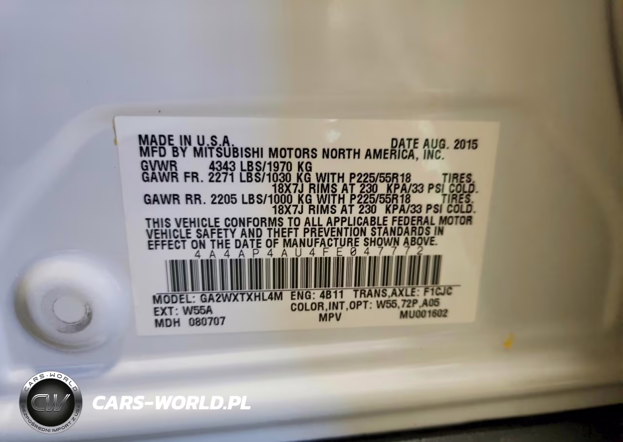 2015 Mitsubishi Outlander Sport Se VIN:4A4AP4AU4FE047772 - 13