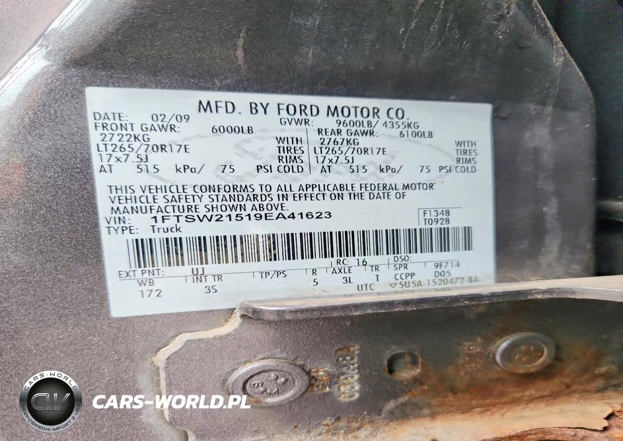 2009 Ford F250 Super Duty VIN:1FTSW21519EA41623 - 12
