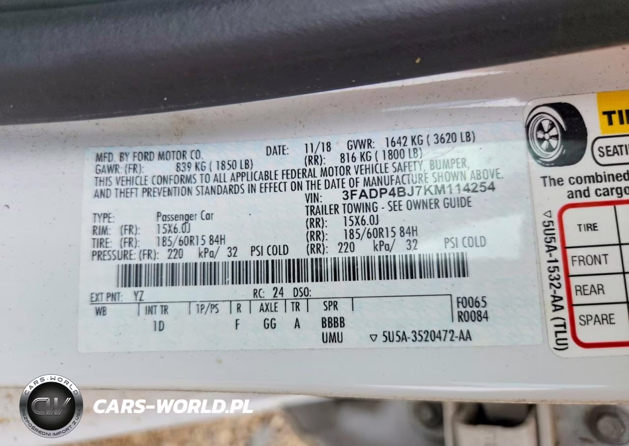 2019 Ford Fiesta Se VIN:3FADP4BJ7KM114254 - 12