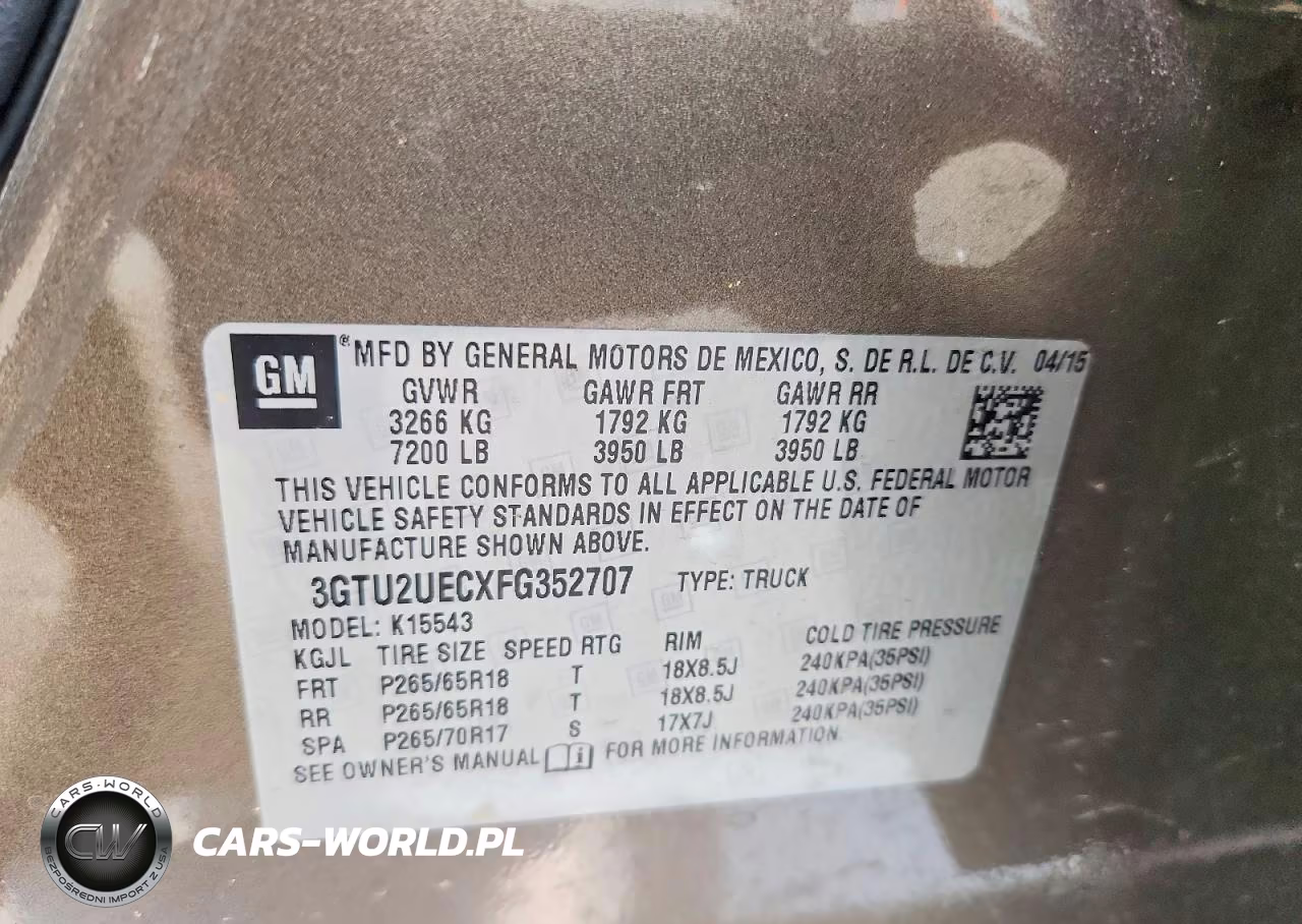 2015 GMC Sierra K1500 Sle VIN:3GTU2UECXFG352707 - 13