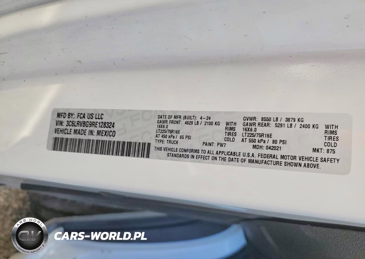 2024 RAM PROMASTER 1500 1500 HIGH VIN:3C6LRVBG9RE128324 - 14