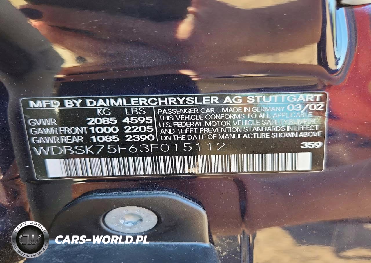 2003 Mercedes-Benz Sl 500R VIN:WDBSK75F63F015112 - 12