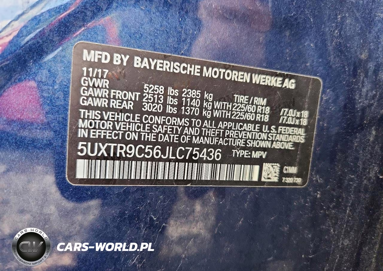 2018 BMW X3 xDrive30I VIN:5UXTR9C56JLC75436 - 13