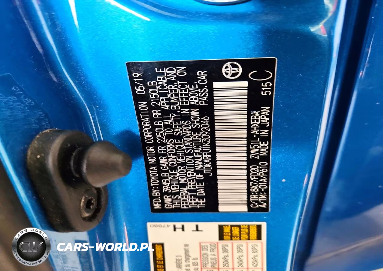 2019 Toyota Prius Le VIN:JTDKARFU1K3092046 - 12