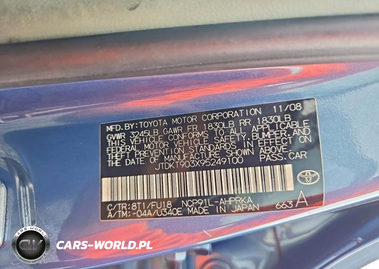 2009 Toyota Yaris Base VIN:JTDKT903X95249100 - 12