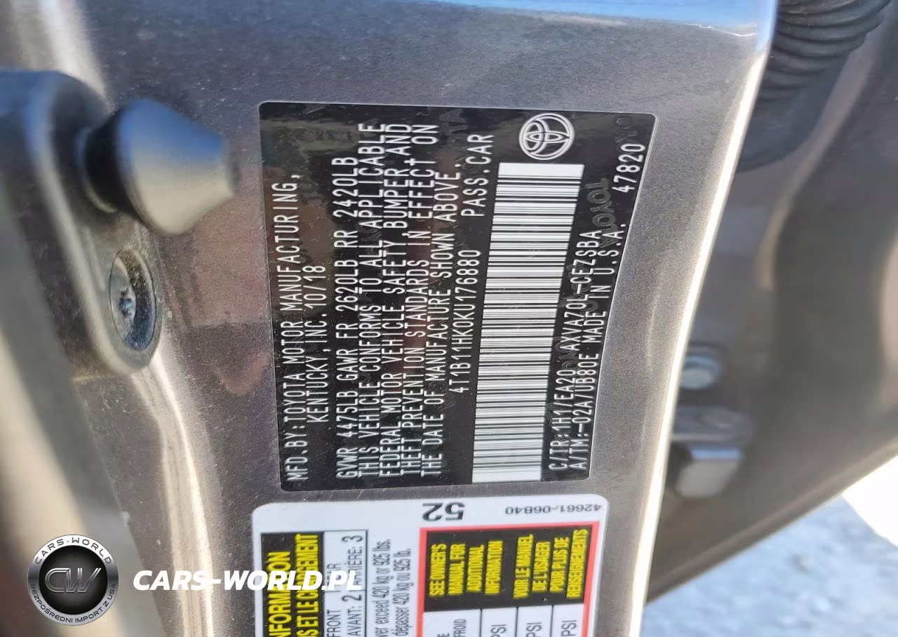 2019 Toyota Camry Se VIN:4T1B11HK0KU176880 - 12