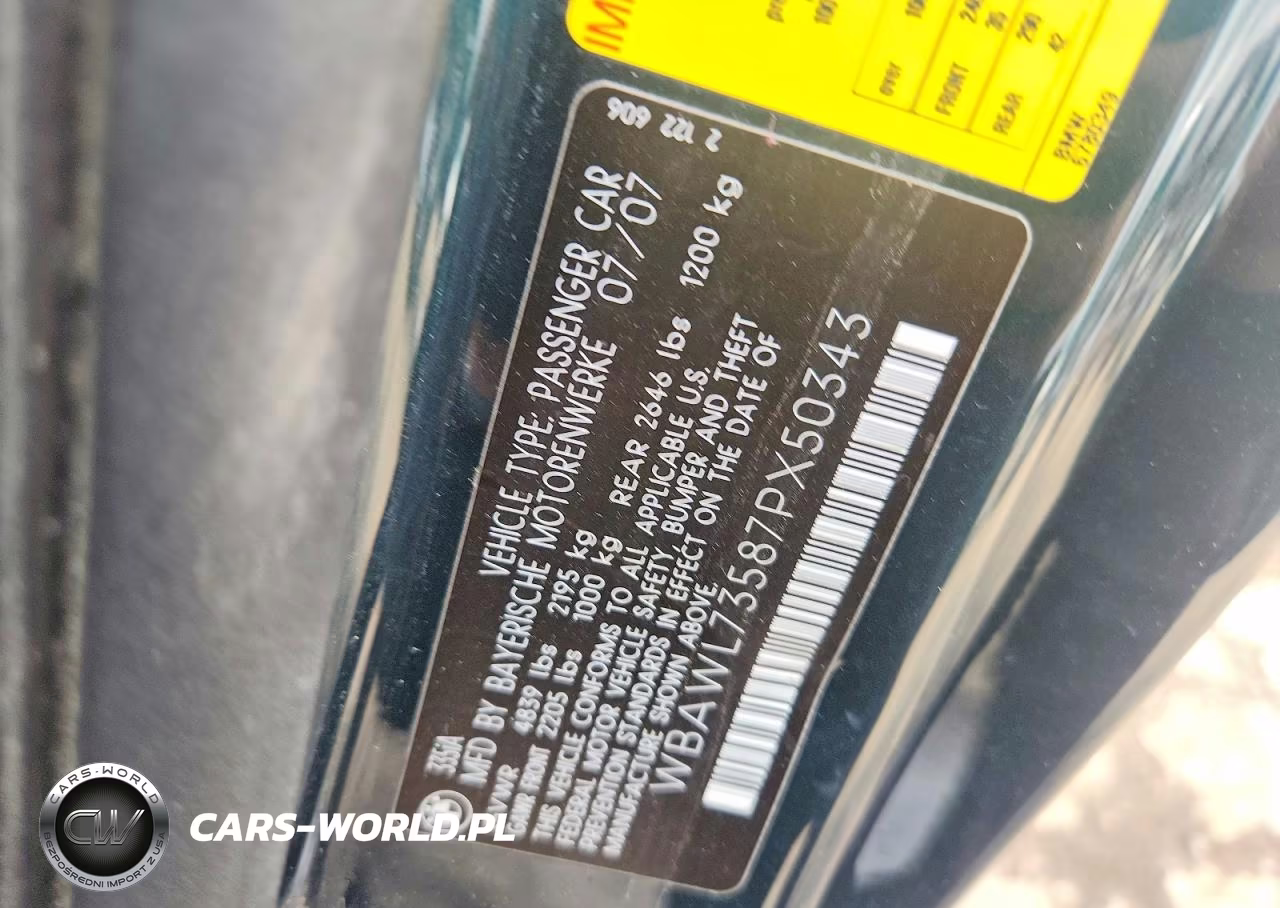 2007 BMW 335 I VIN:WBAWL73587PX50343 - 12