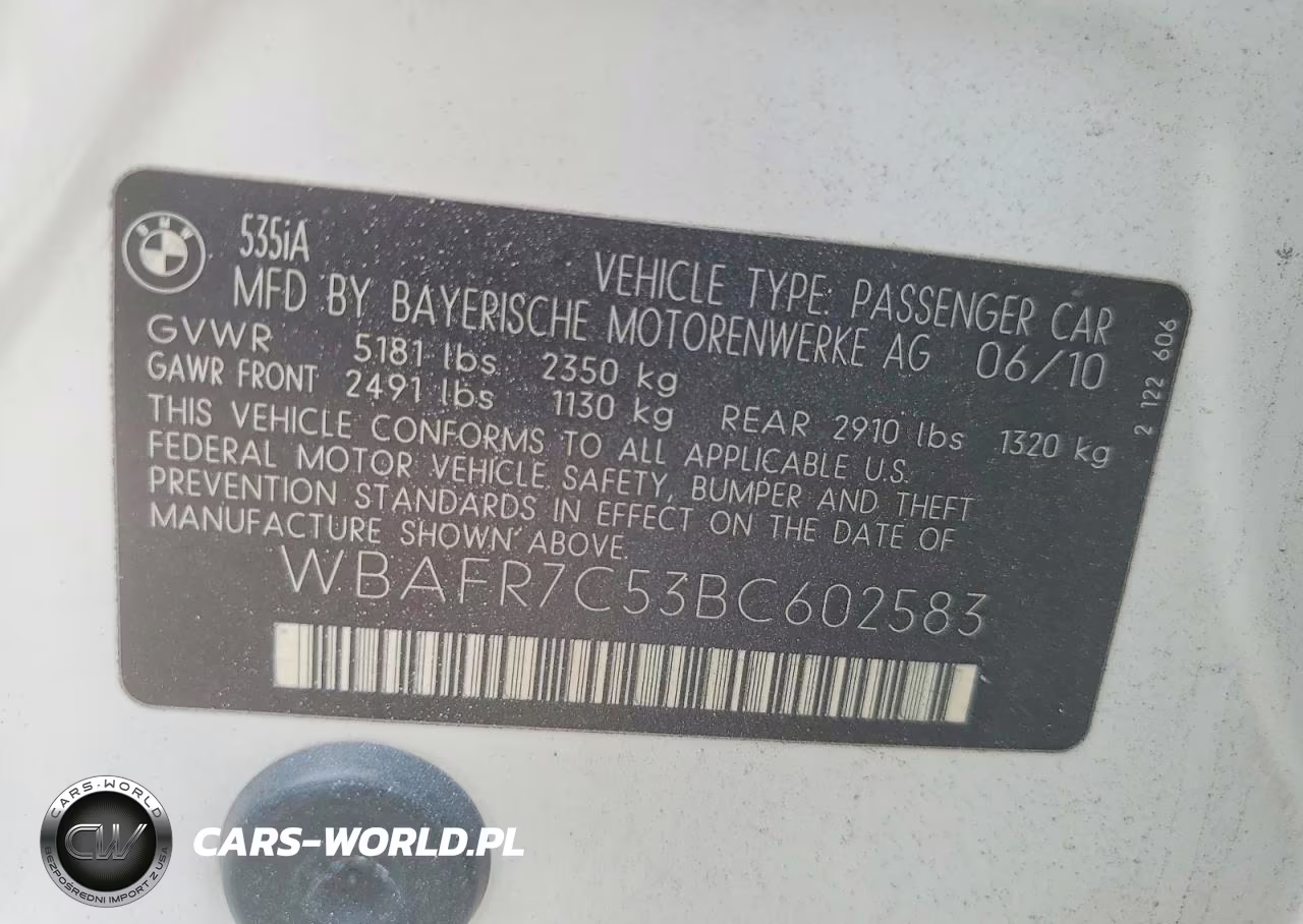 2011 BMW 535 I VIN:WBAFR7C53BC602583 - 13