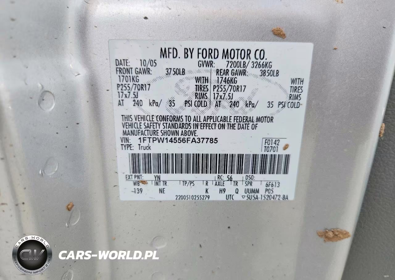 2006 Ford F150 Supercrew VIN:1FTPW14556FA37785 - 12