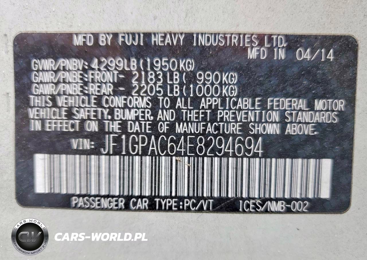 2014 Subaru Impreza Premium VIN:JF1GPAC64E8294694 - 13
