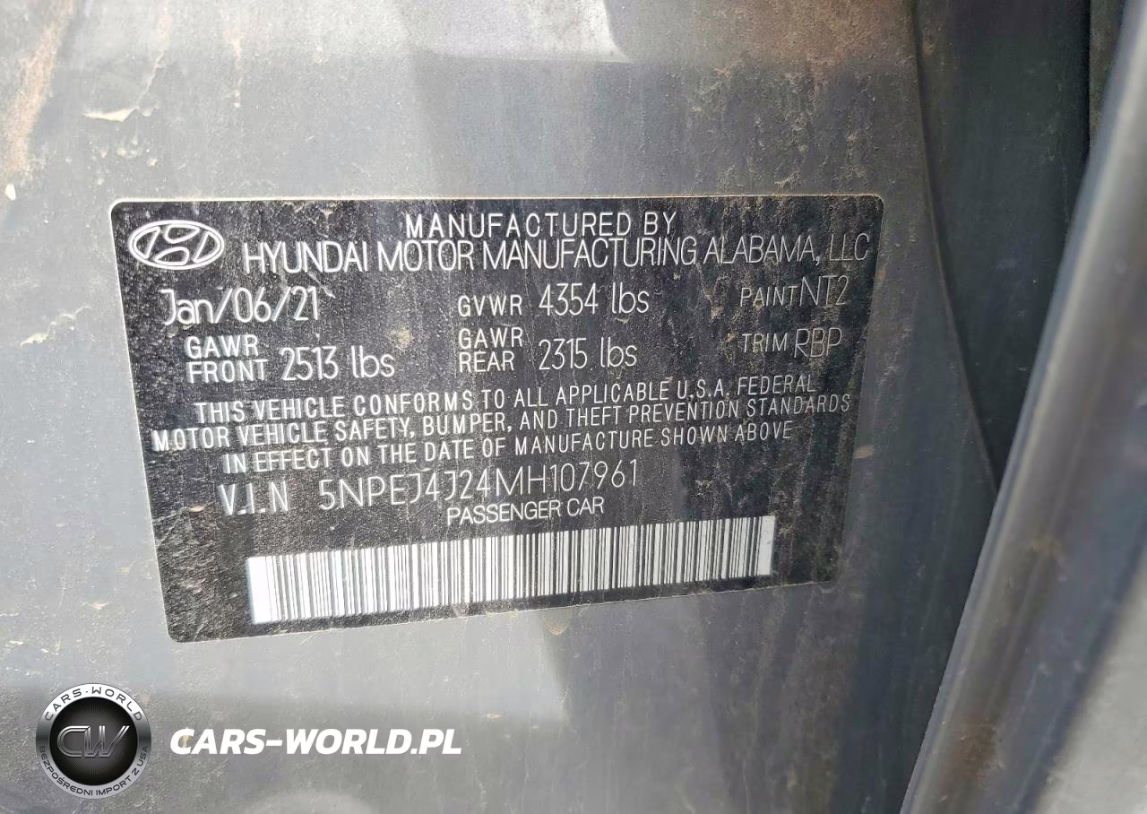2021 Hyundai Sonata Sel Plus VIN:5NPEJ4J24MH107961 - 12
