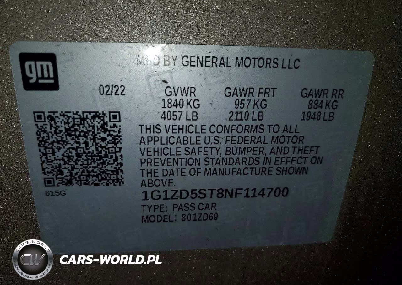2022 Chevrolet Malibu Lt VIN:1G1ZD5ST8NF114700 - 12